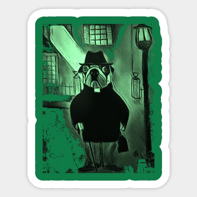 Pug Exorcise Sticker by SSCROW